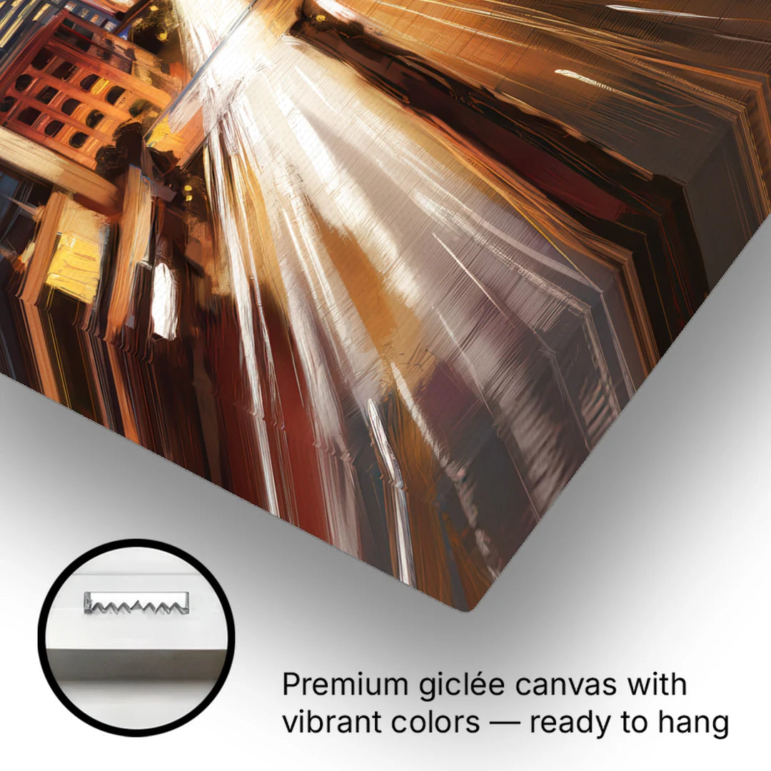Atlanta Cityscape at Night - Canvas Wall Art - Gallery Wrap Corner
