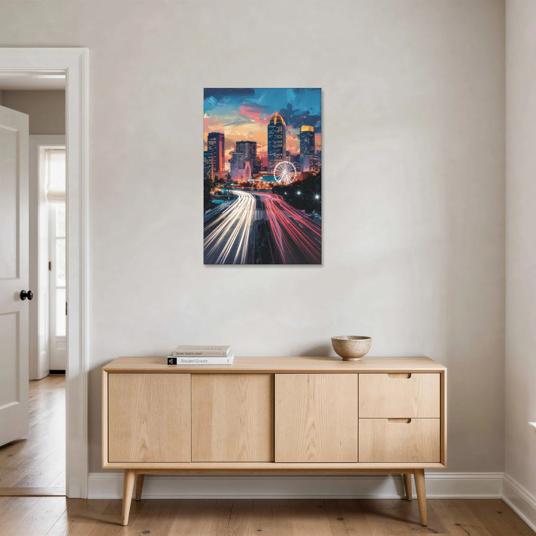 Atlanta Downtown Landmarks - Canvas Wall Art - Coffee Table - 24x36