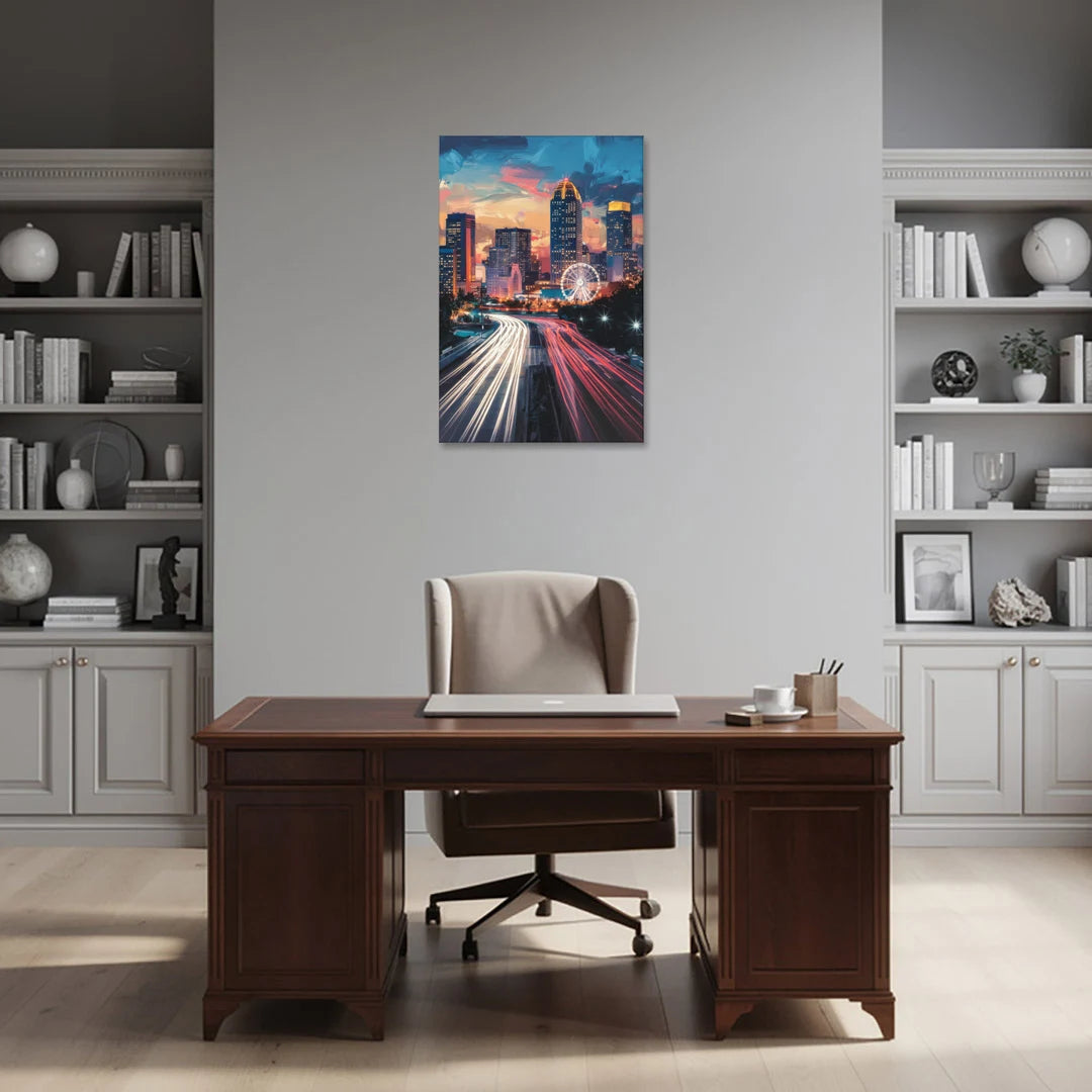 Atlanta Downtown Landmarks - Canvas Wall Art - Office - 24x36