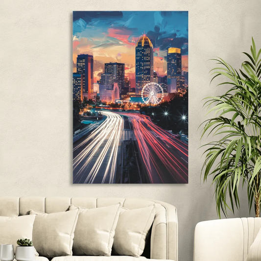 Atlanta Downtown Landmarks Living Room - Canvas Wall Art