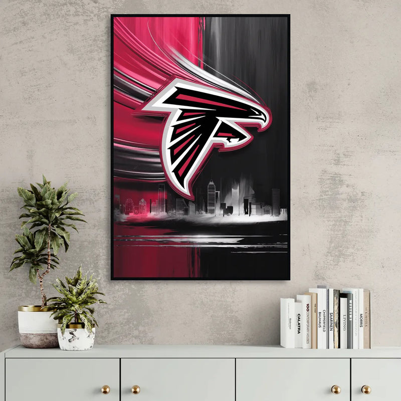 Atlanta Falcons Fans Tribute Sitting Room - Black Canvas Wall Art