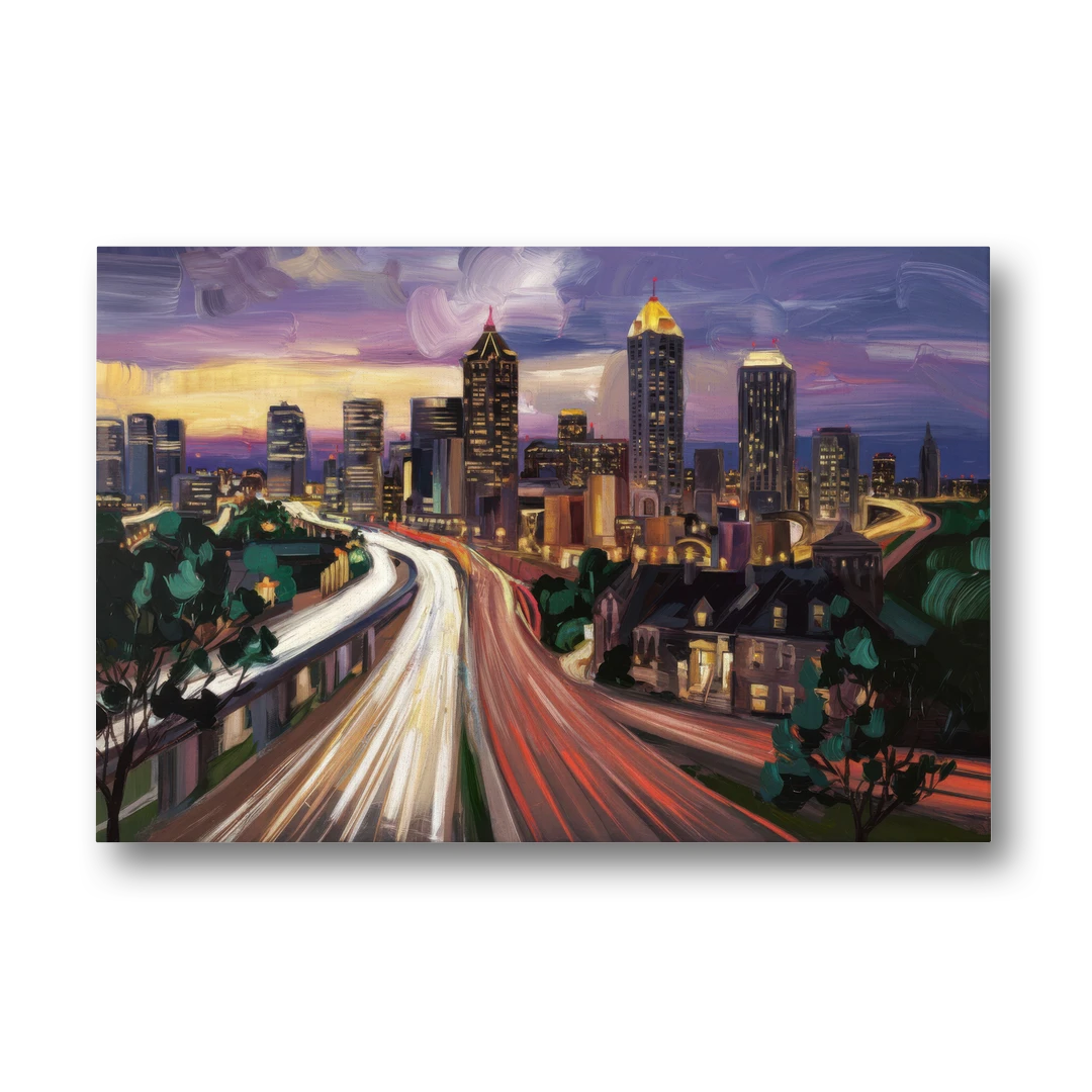 Atlanta Historic Neighborhoods - Canvas Wall Art - Front