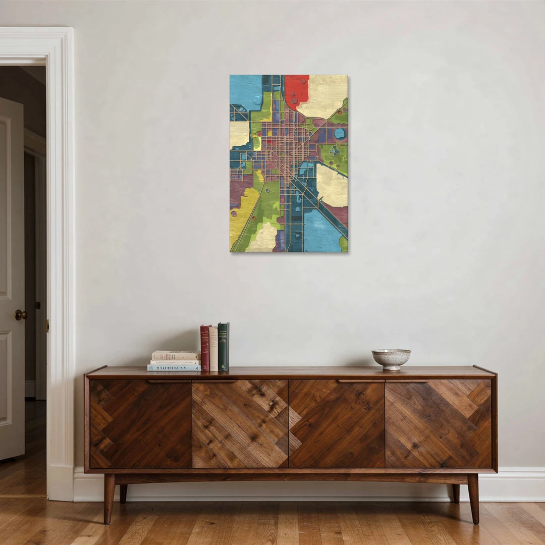Atlanta Modern Map Design - Canvas Wall Art - Coffee Table - 24x36