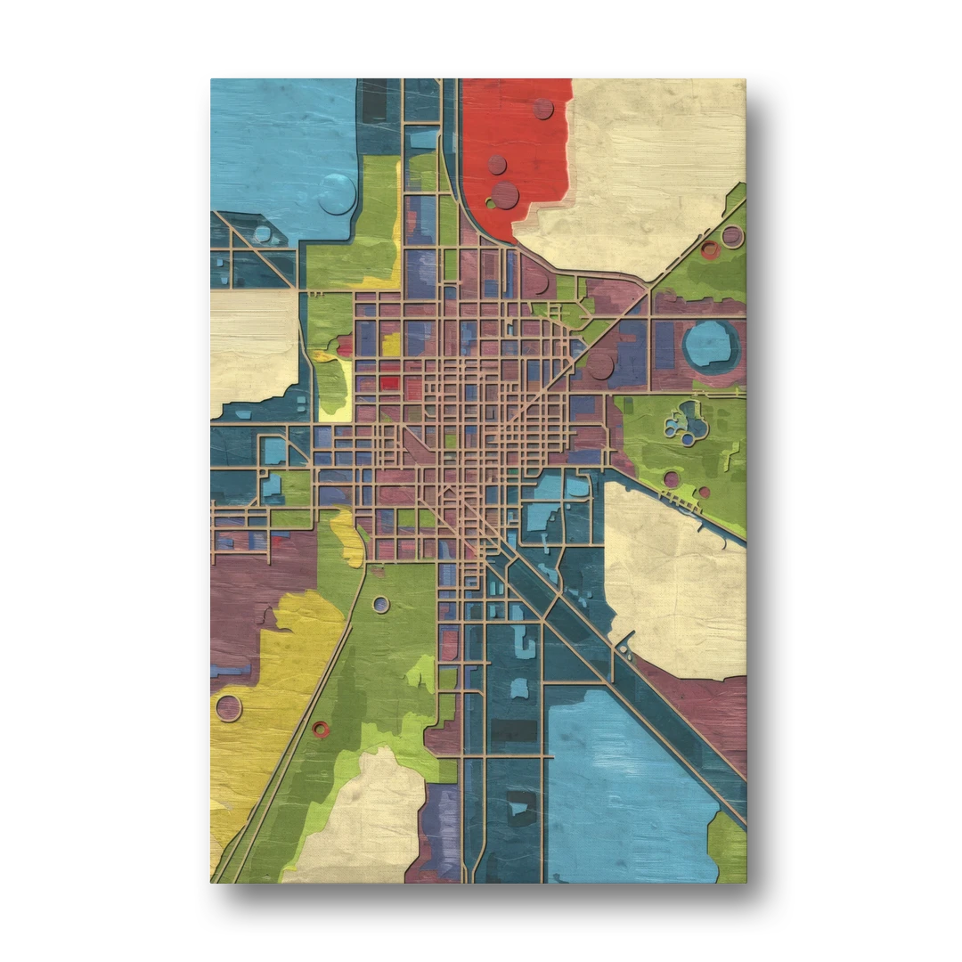 Atlanta Modern Map Design - Canvas Wall Art - Front