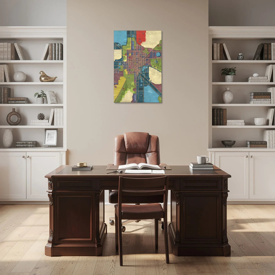 Atlanta Modern Map Design - Canvas Wall Art - Office - 24x36