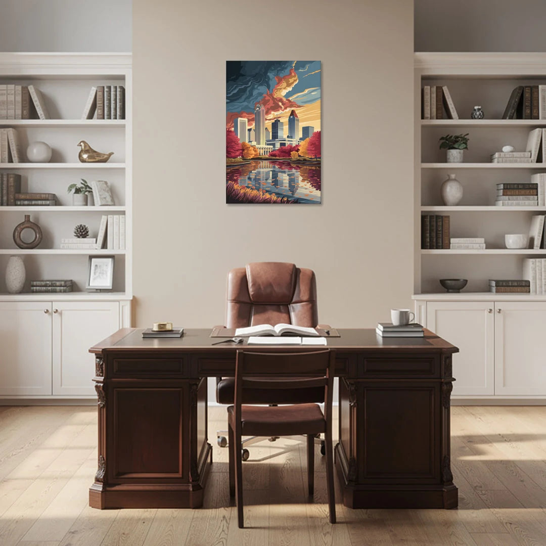 Atlanta Skyline in Autumn - Canvas Wall Art - Office - 24x36