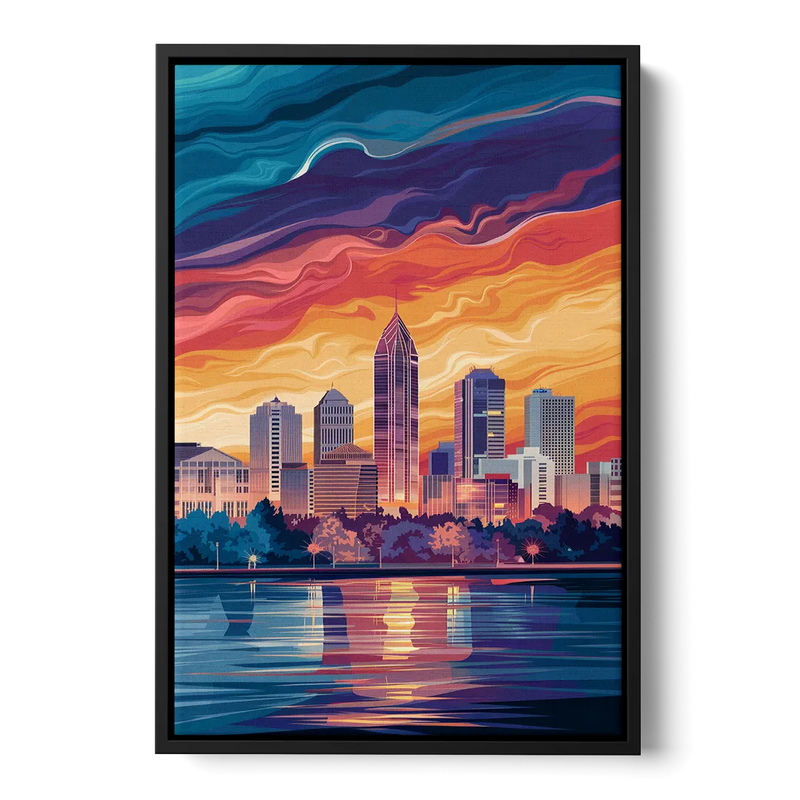 Atlanta Street Photography Front - Black Canvas Wall Art