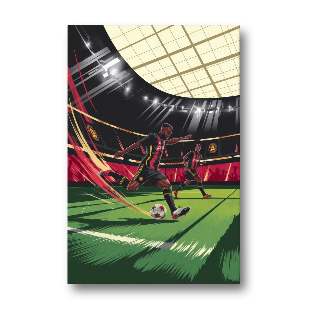 Atlanta United Soccer Action - Canvas Wall Art - Front