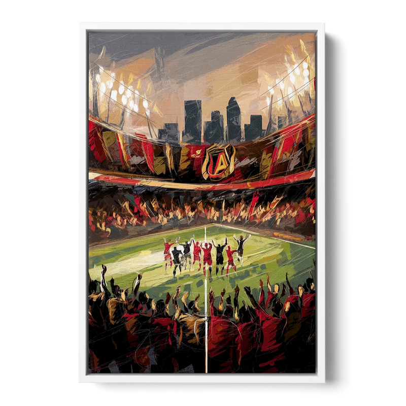 Atlanta United Team Celebration Front - White Canvas Wall Art