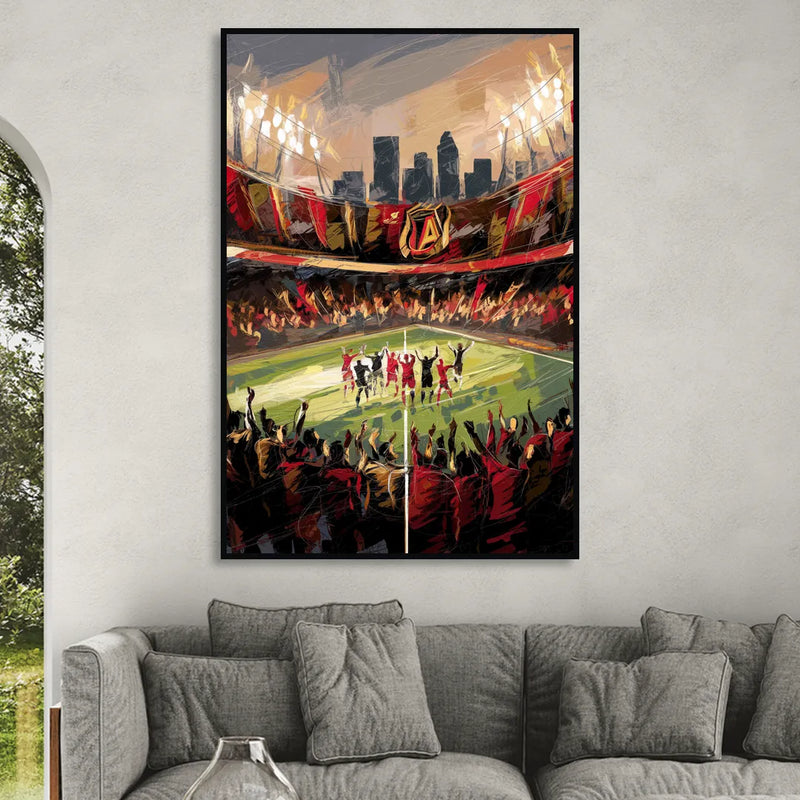 Atlanta United Team Celebration Sitting Room - Black Canvas Wall Art