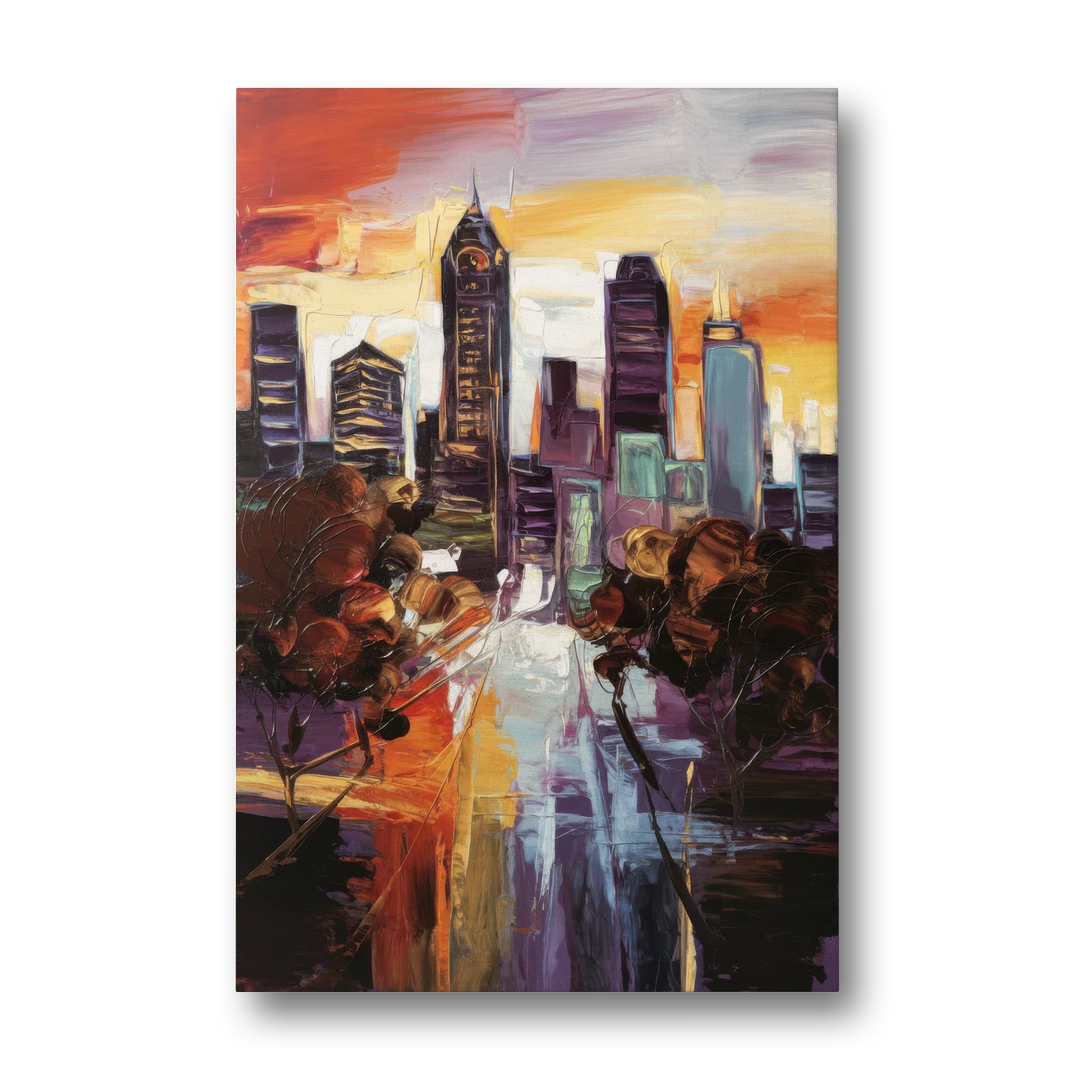 Atlanta Vintage Skyline - Canvas Wall Art - Front