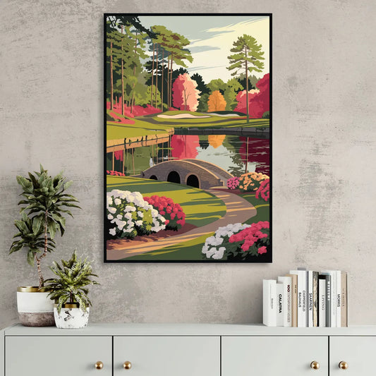 Augusta Golf Heritage Tribute Living Room - Black Canvas Wall Art