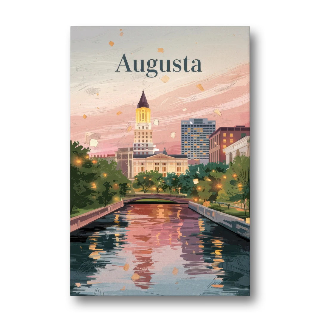 Augusta Historic Downtown Charm - Canvas Wall Art - Front
