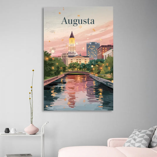 Augusta Historic Downtown Charm Living Room - Canvas Wall Art