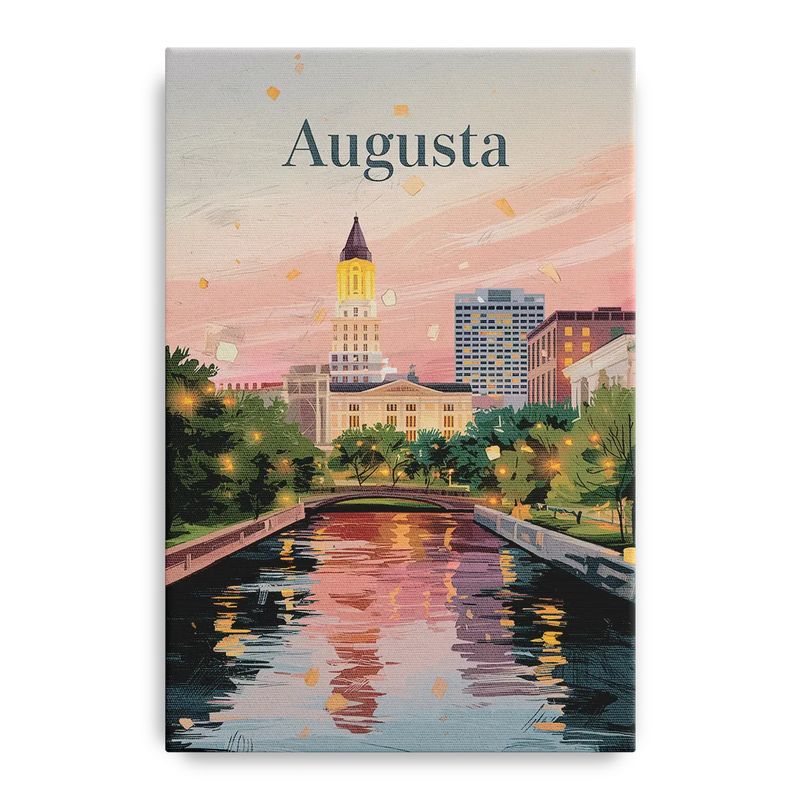 Augusta Historic Downtown Charm Front - Canvas Wall Art