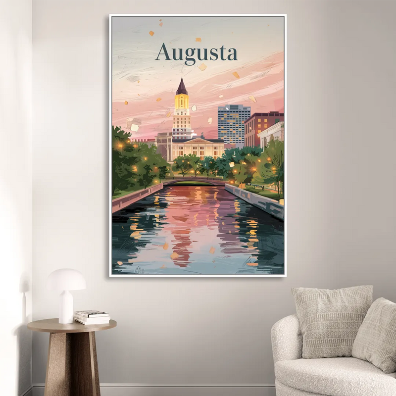 Augusta Historic Downtown Charm Sitting Room - White Canvas Wall Art