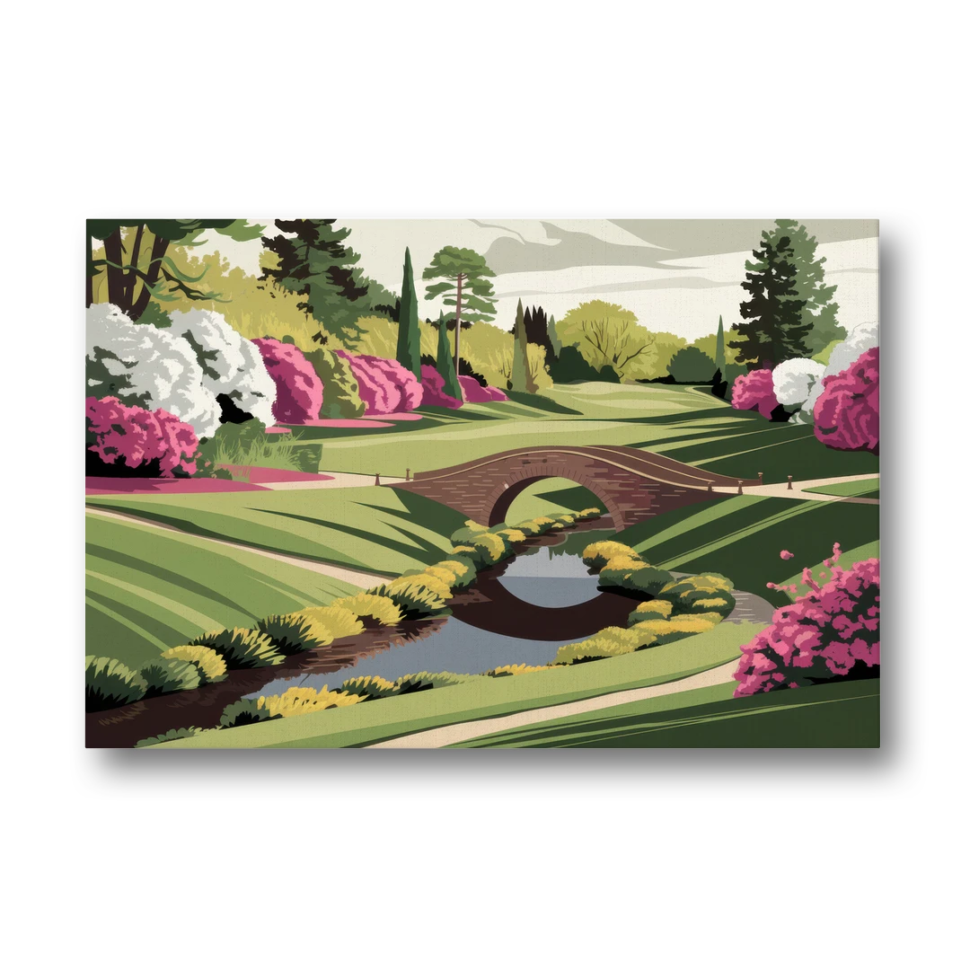 Augusta National Green Landscape - Canvas Wall Art - Front