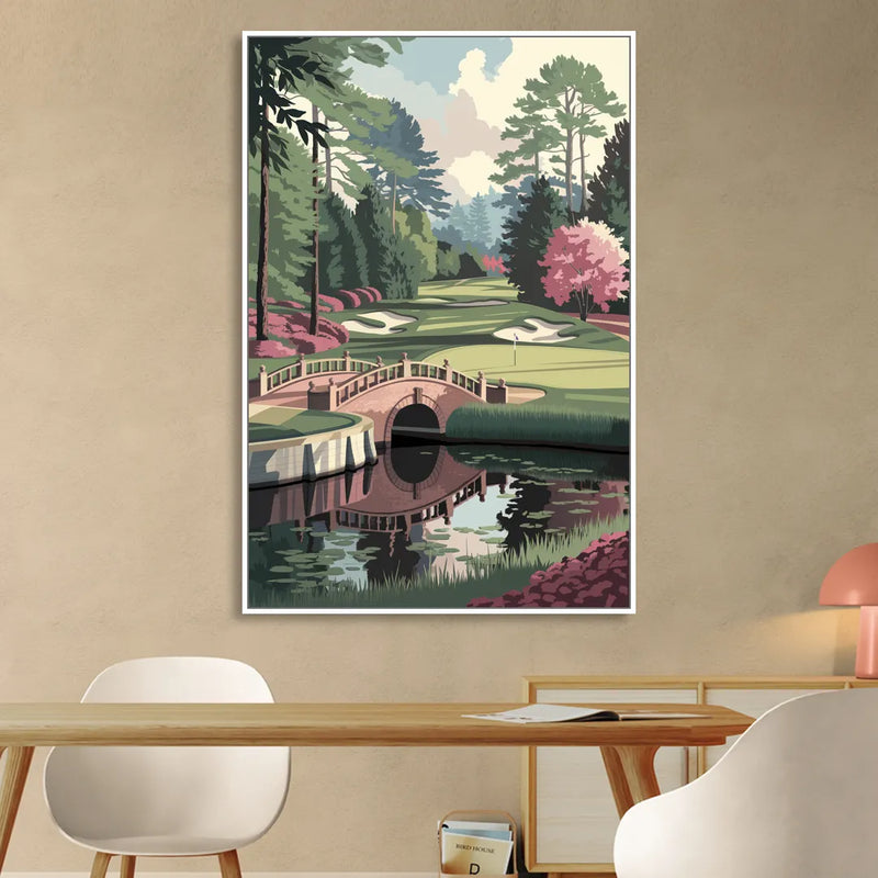 Augusta Scenic Golf Course Living Room - White Canvas Wall Art