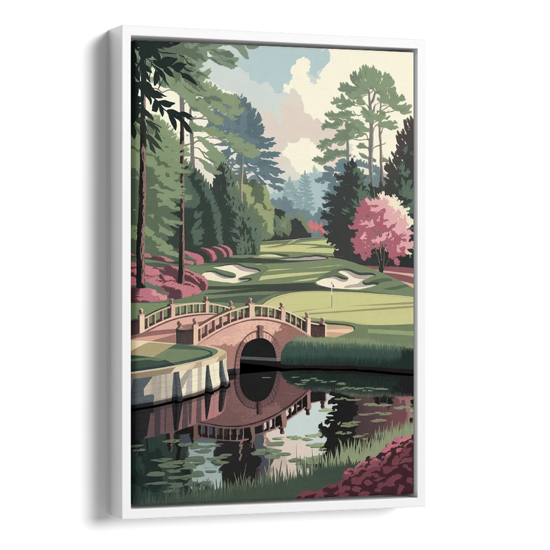 Augusta Scenic Golf Course Side - White Canvas Wall Art