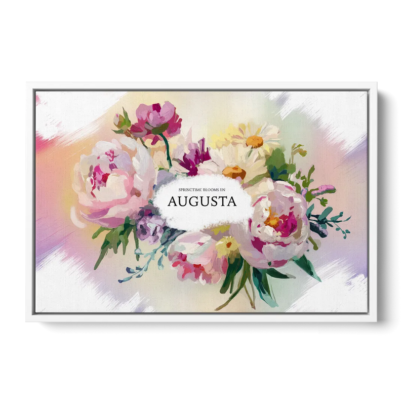 Augusta Springtime Blooms Front - White Canvas Wall Art