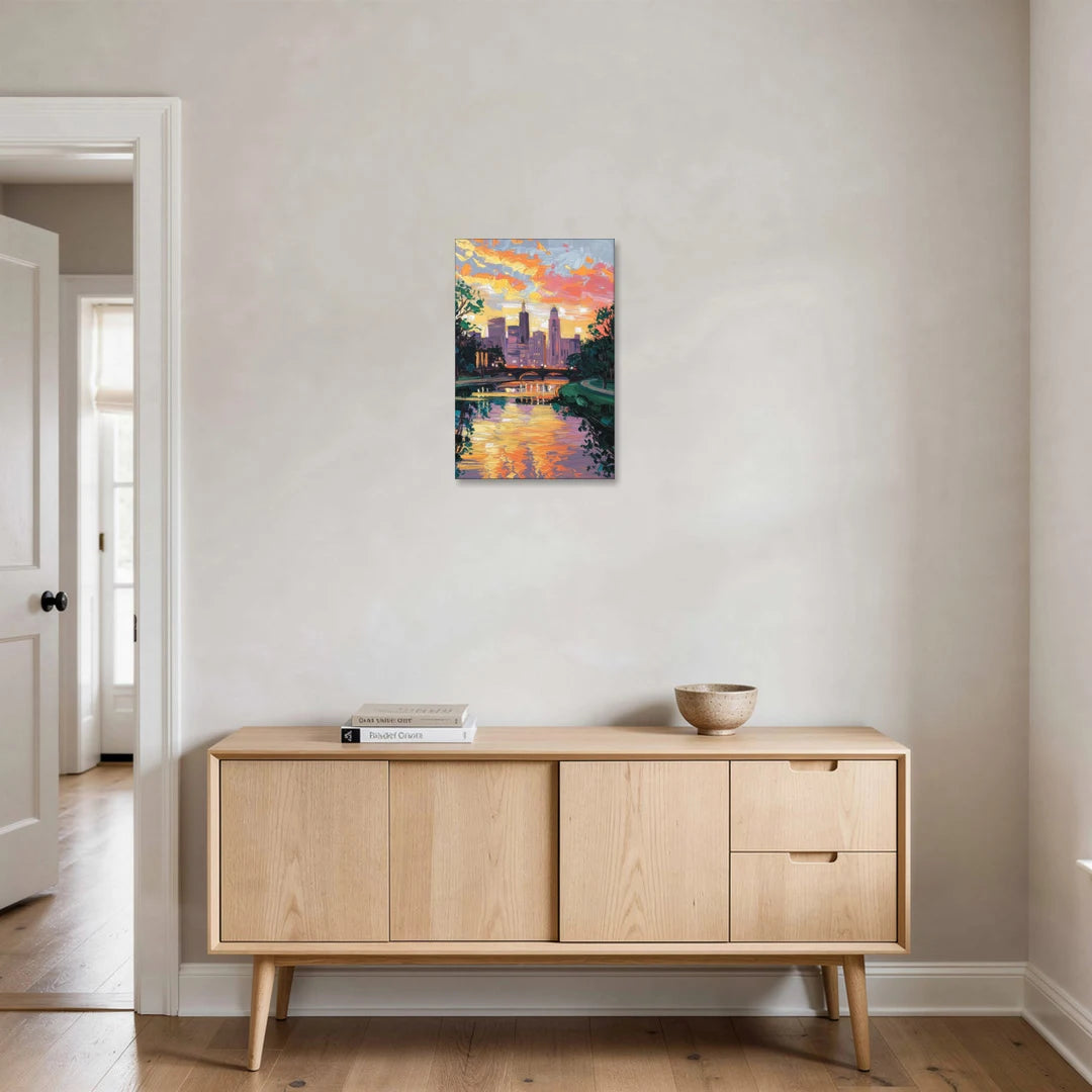 Augusta Sunset Over Skyline - Canvas Wall Art - Coffee Table - 16x24