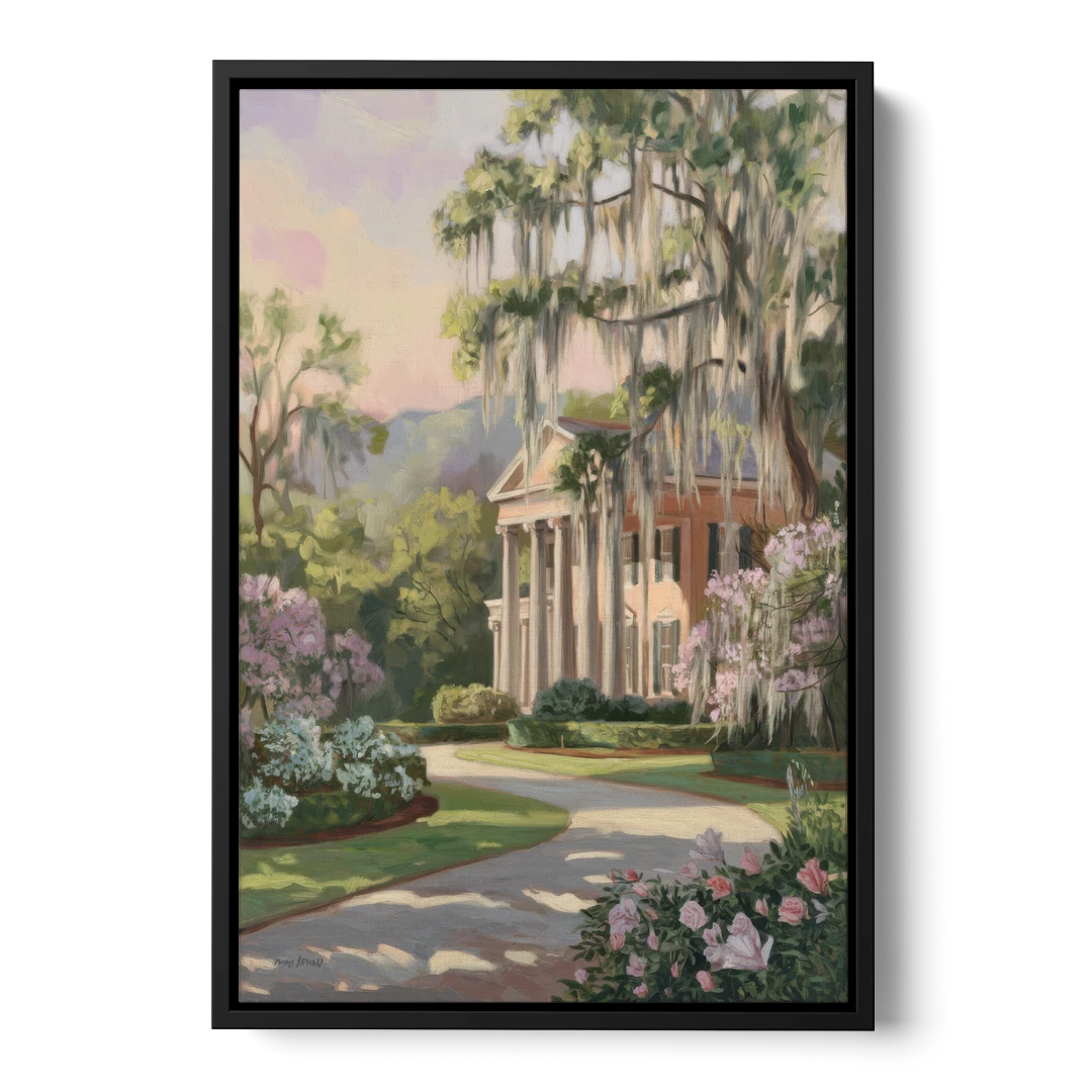 Augusta Timeless Southern Beauty - Black Framed Canvas Wall Art - Front