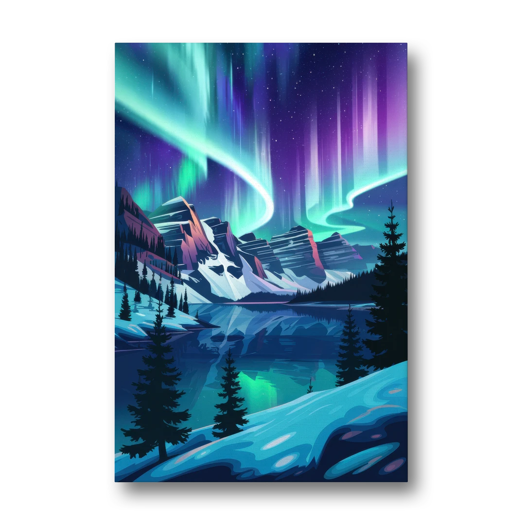 Aurora Night Horizon - Canvas Wall Art - Front