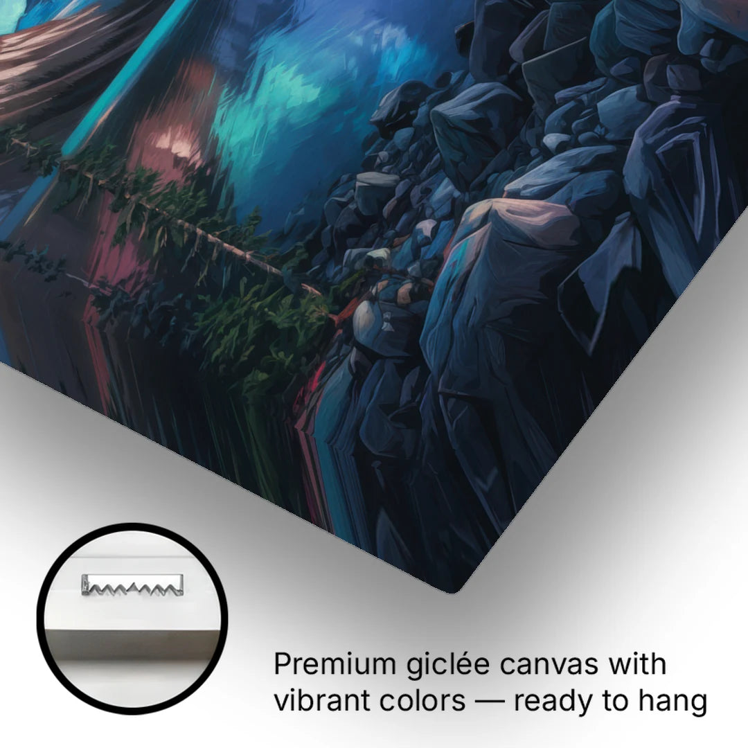 Aurora Northern Lights - Canvas Wall Art - Gallery Wrap Corner
