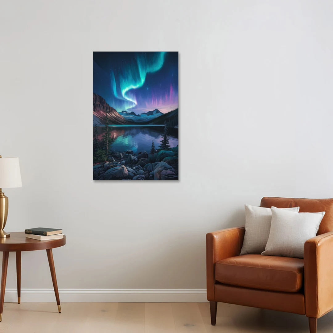 Aurora Northern Lights - Canvas Wall Art - Sofa - 24x36
