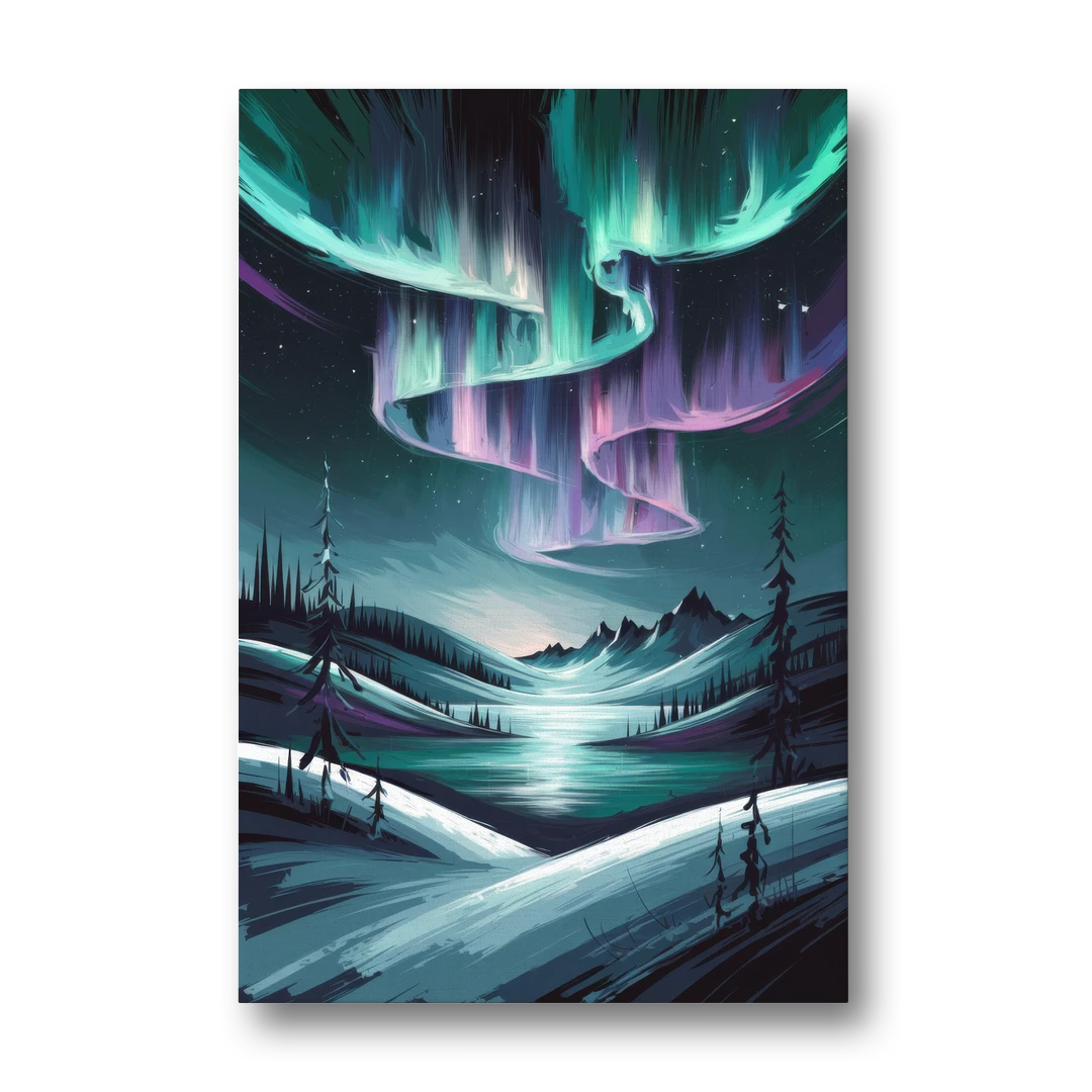 Aurora Skyline Glow - Canvas Wall Art - Front
