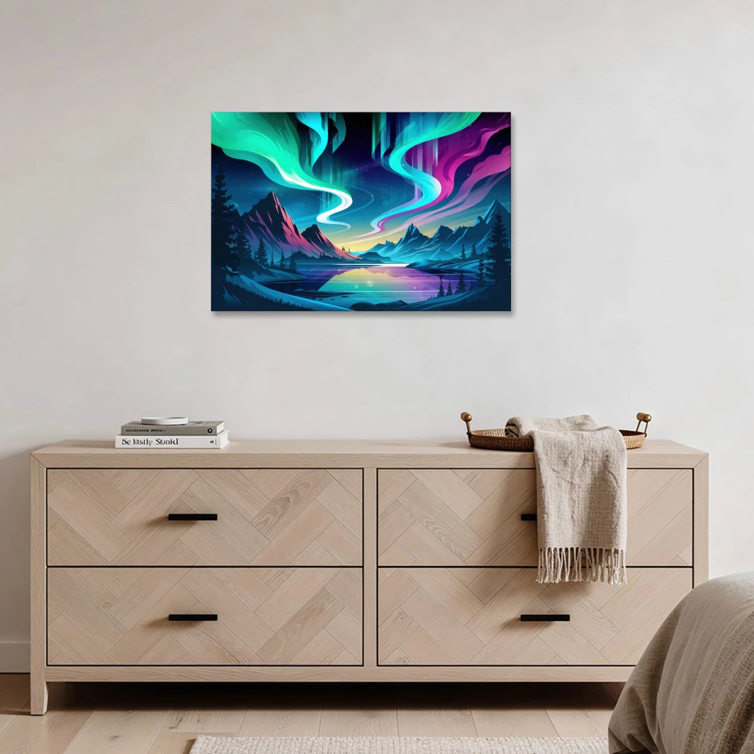 Aurora Starry Night - Canvas Wall Art - Coffee Table - 36x24