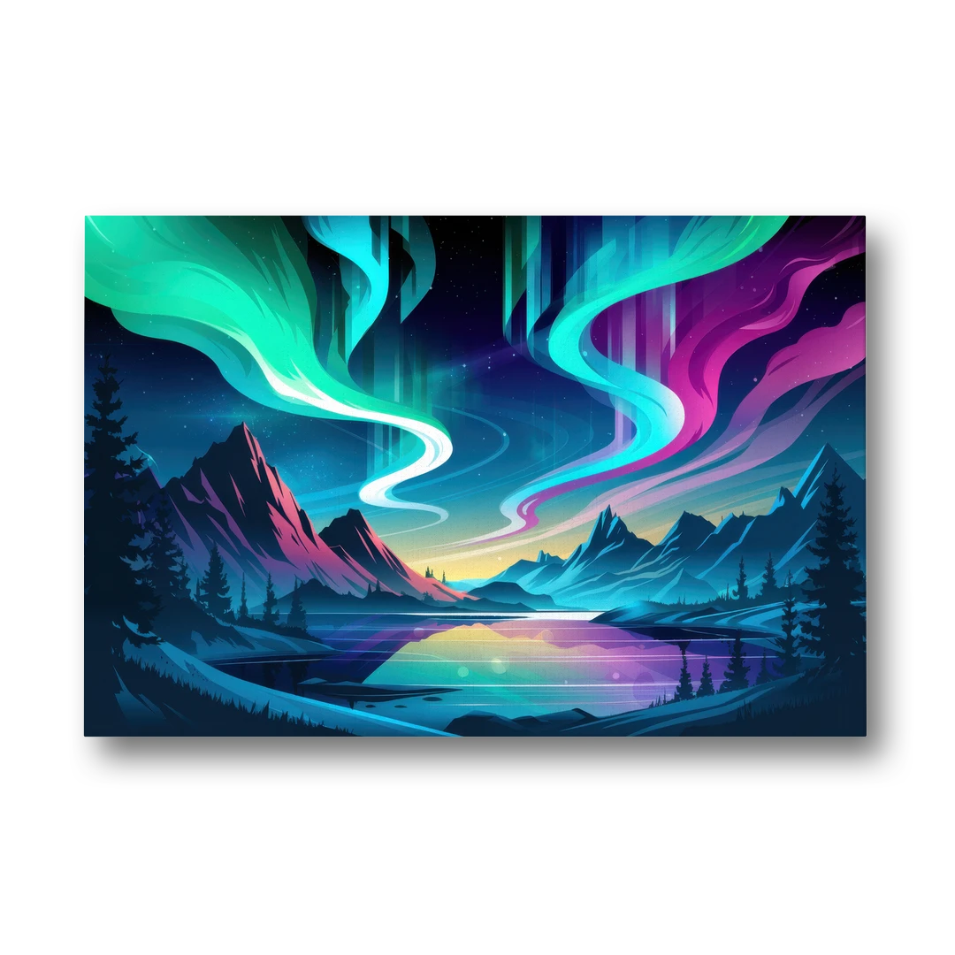 Aurora Starry Night - Canvas Wall Art - Front