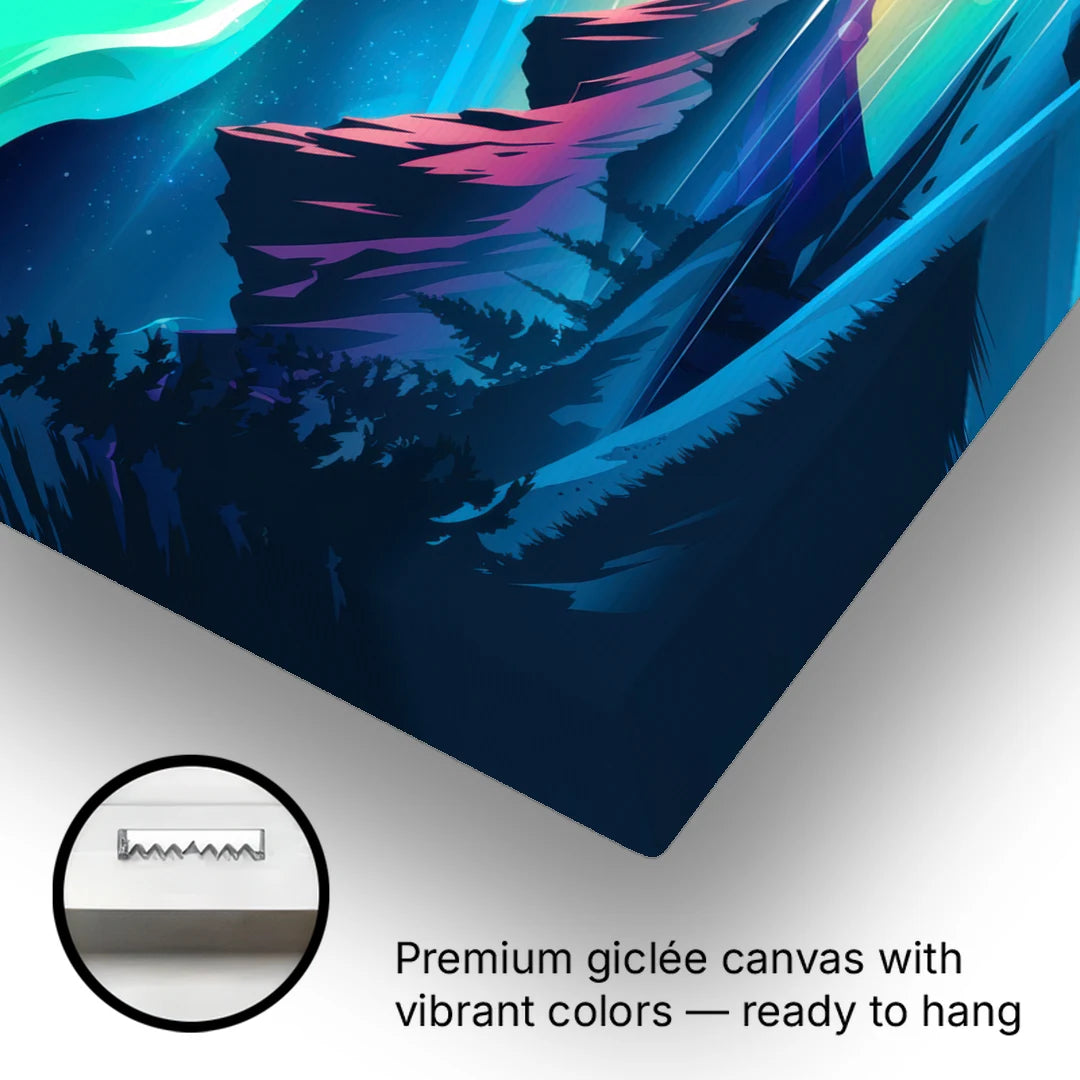 Aurora Starry Night - Canvas Wall Art - Gallery Wrap Corner