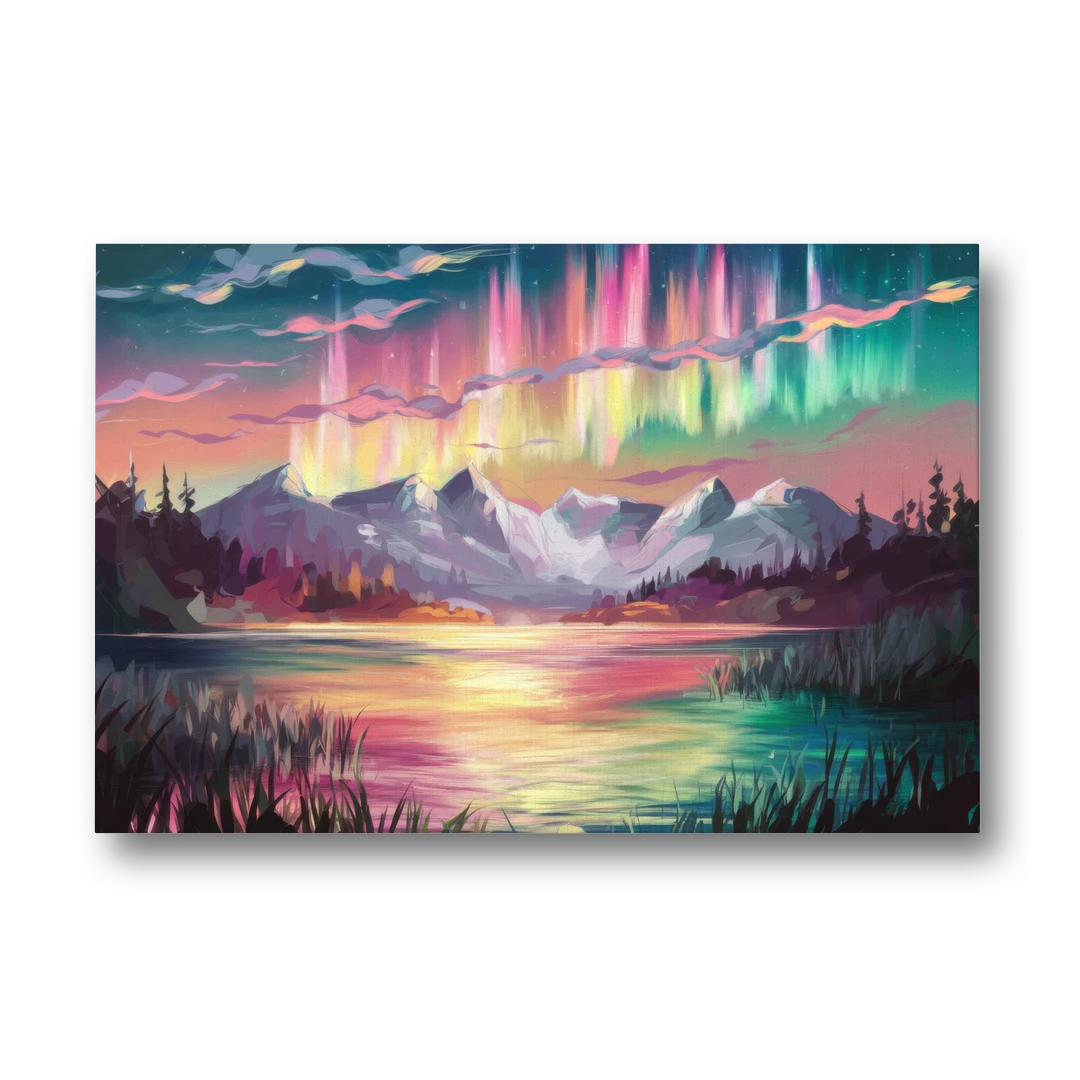 Aurora Sunset Glow - Canvas Wall Art - Front