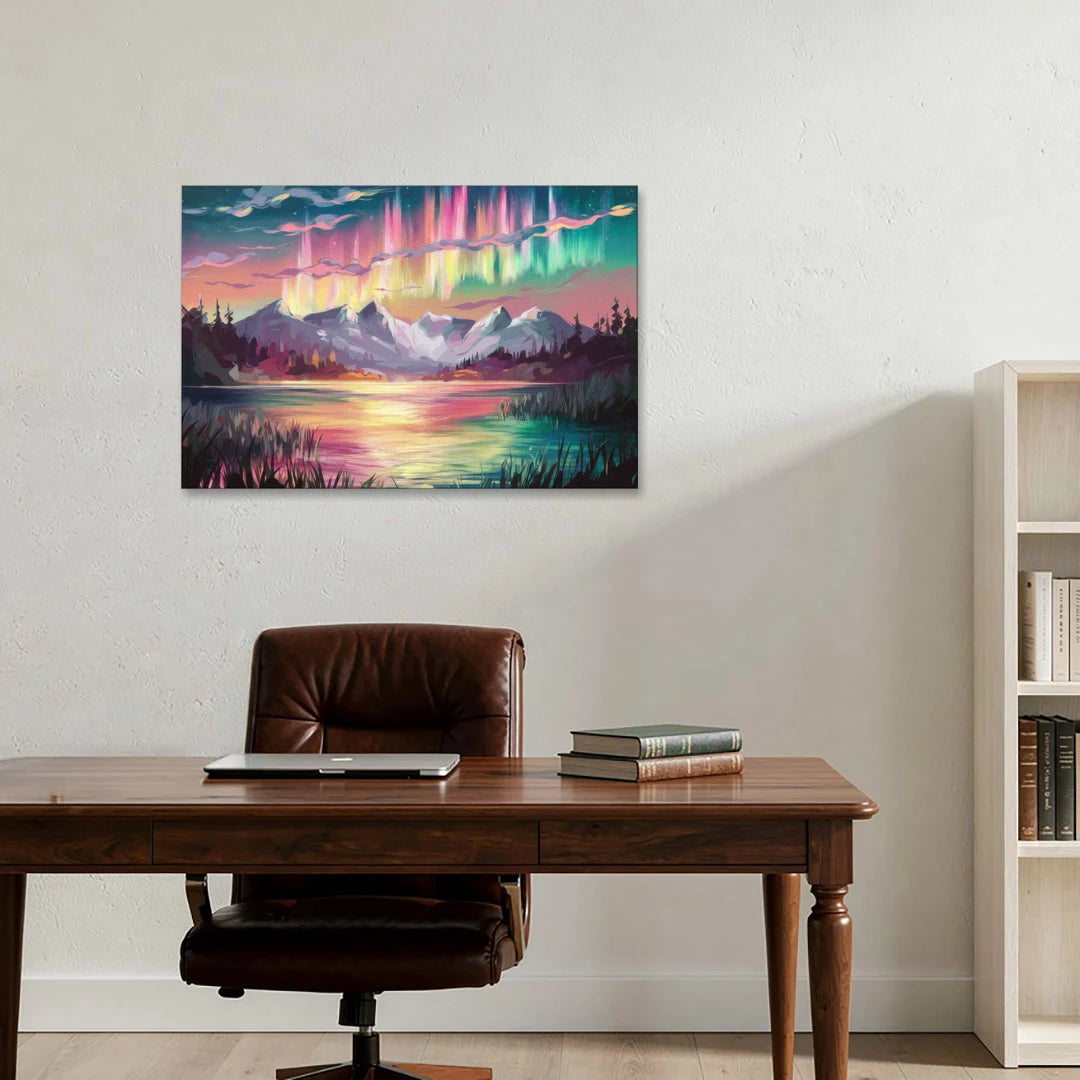 Aurora Sunset Glow - Canvas Wall Art - Office - 36x24