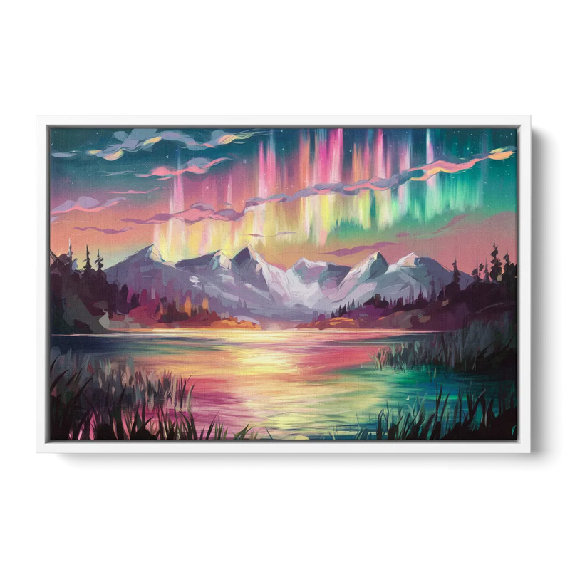Aurora Sunset Glow Front - White Canvas Wall Art