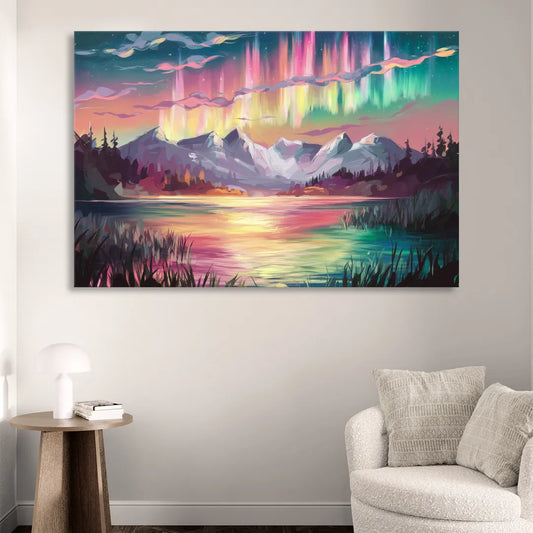Aurora Sunset Glow Living Room - Canvas Wall Art