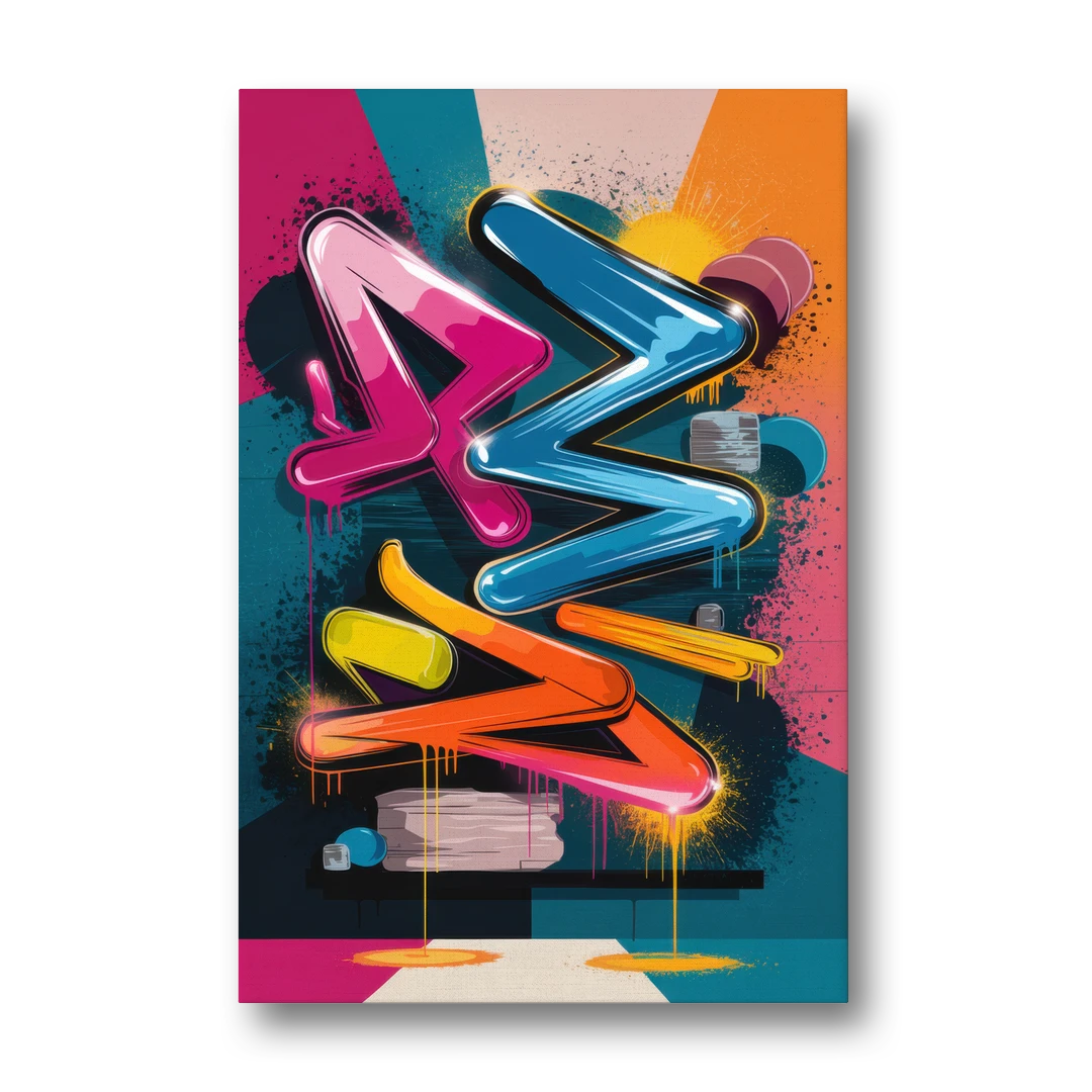 Austin Artistic Graffiti - Canvas Wall Art - Front