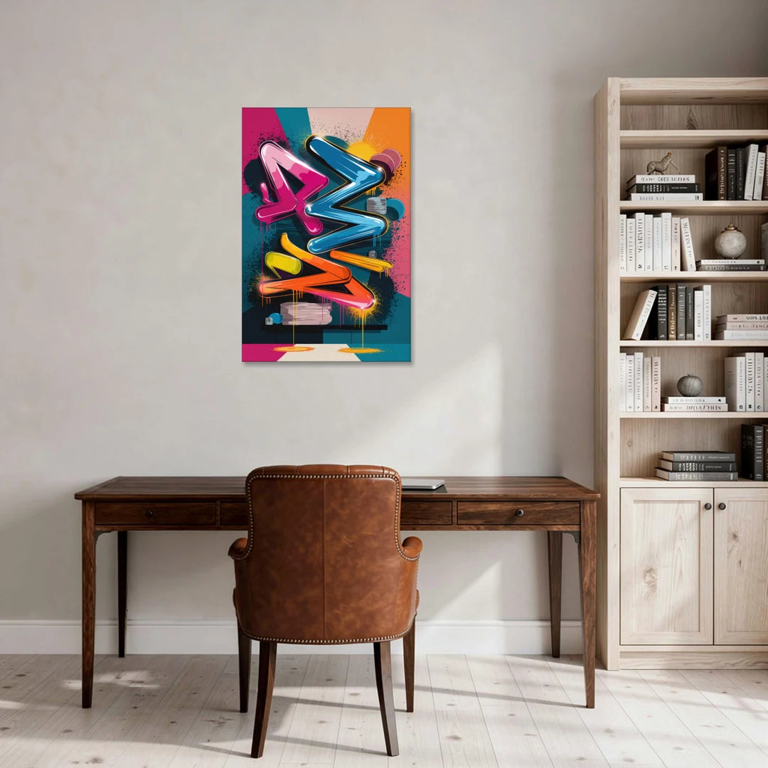Austin Artistic Graffiti - Canvas Wall Art - Office - 24x36