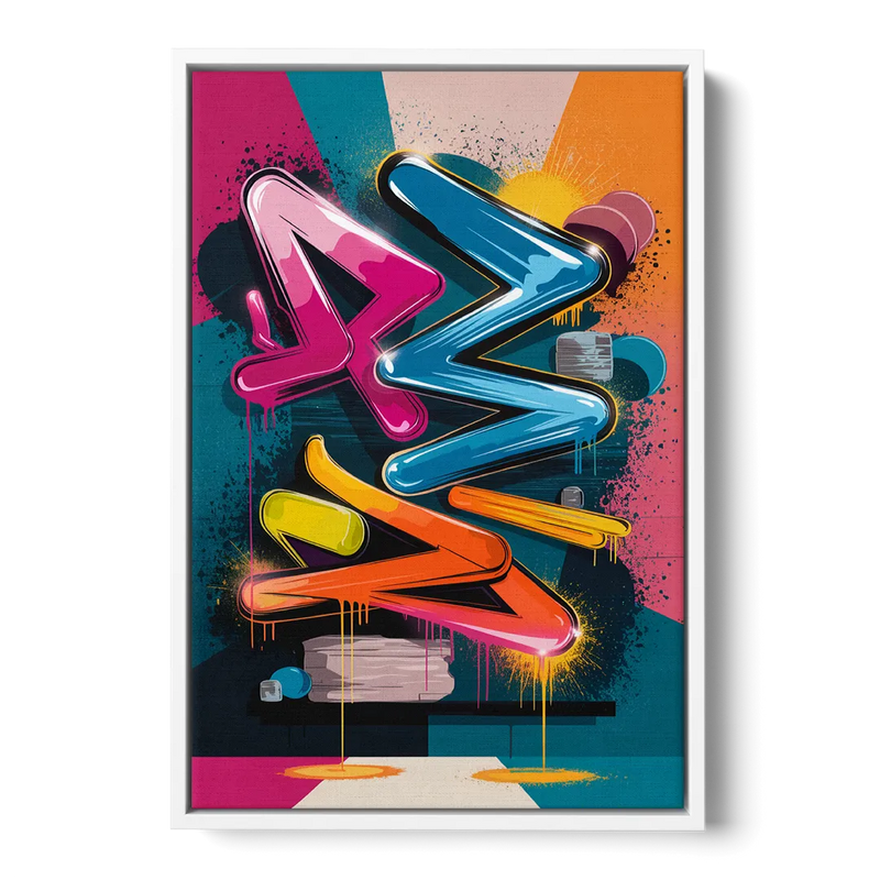 Austin Artistic Graffiti Front - White Canvas Wall Art