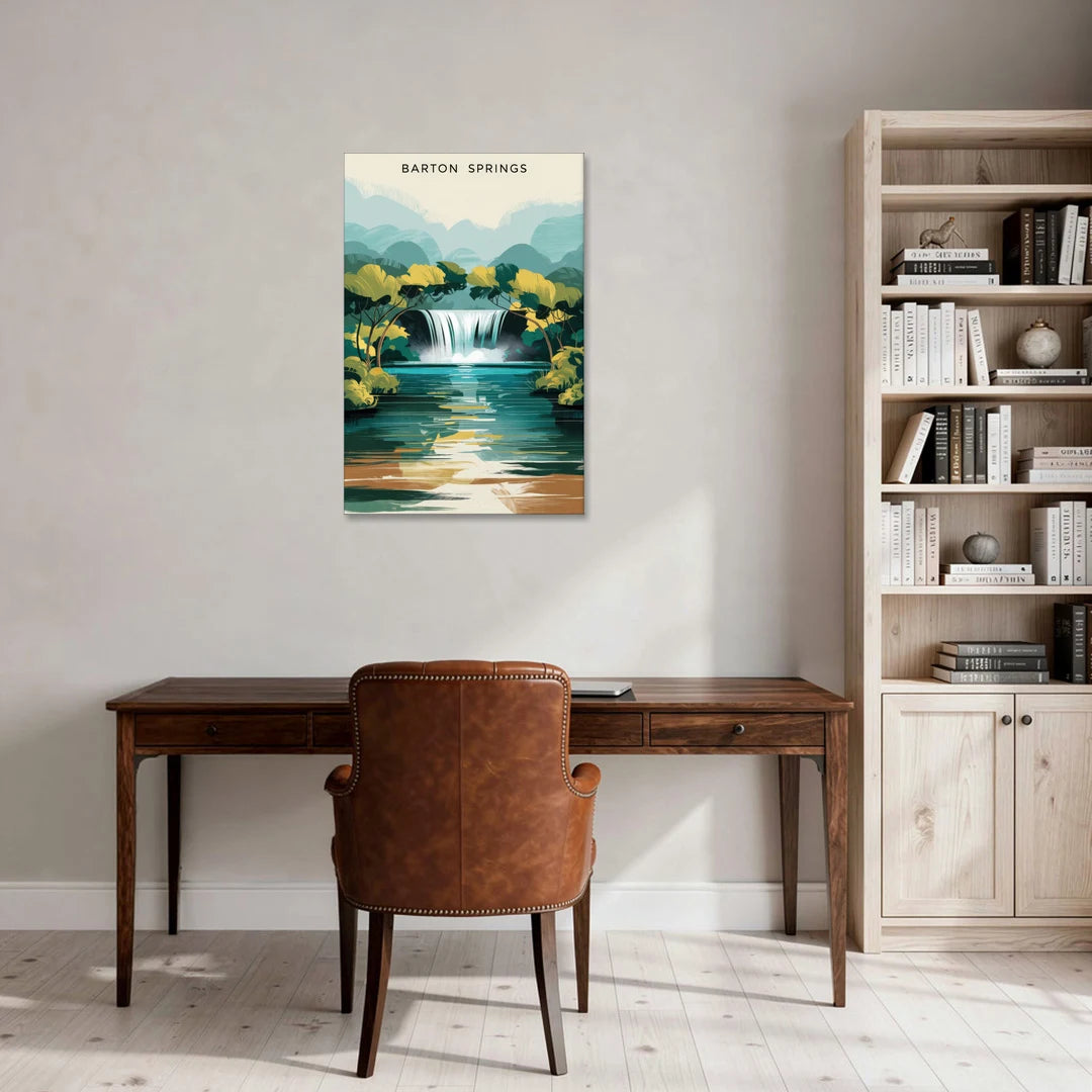 Austin Barton Springs Serenity - Canvas Wall Art - Office - 24x36
