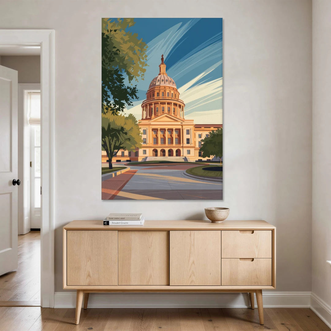 Austin Capitol Building Charm - Canvas Wall Art - Coffee Table - 40x60
