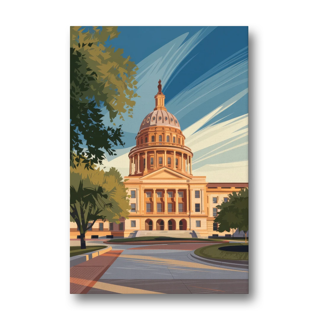 Austin Capitol Building Charm - Canvas Wall Art - Front