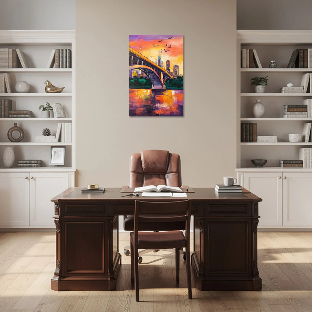 Austin Congress Avenue Bridge - Canvas Wall Art - Office - 24x36