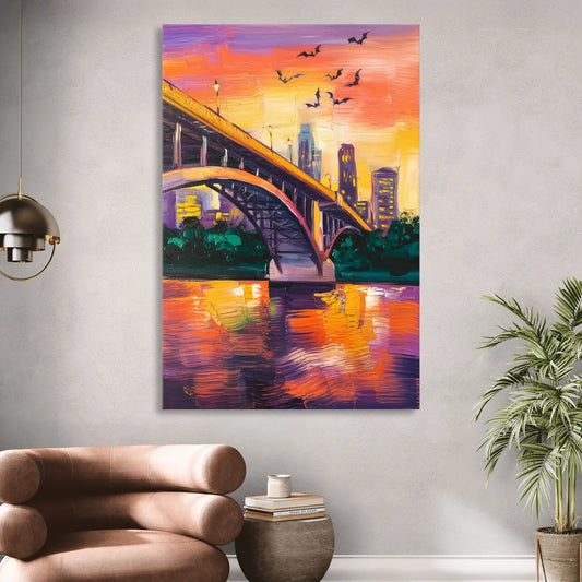 Austin Congress Avenue Bridge Living Room - Canvas Wall Art