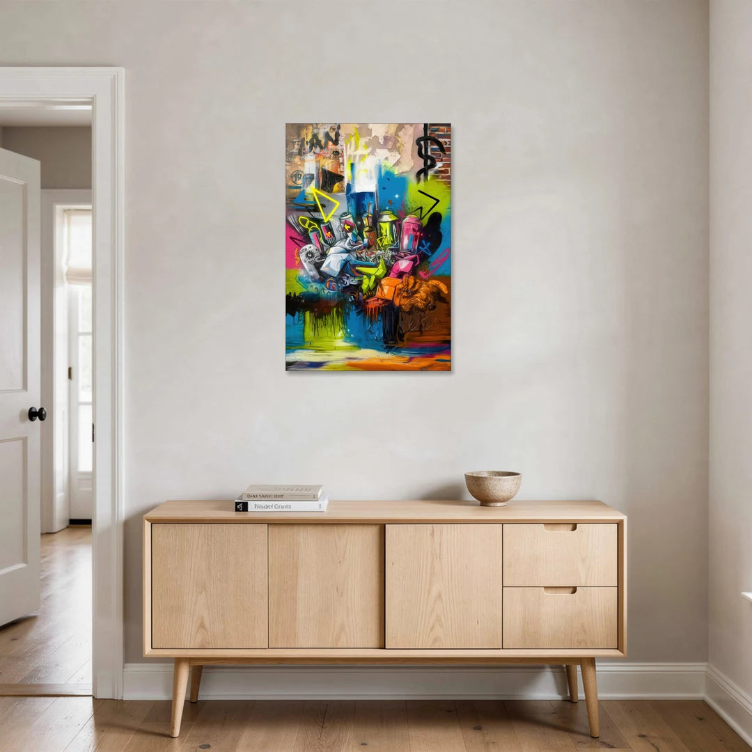 Austin Graffiti Street Style - Canvas Wall Art - Coffee Table - 24x36