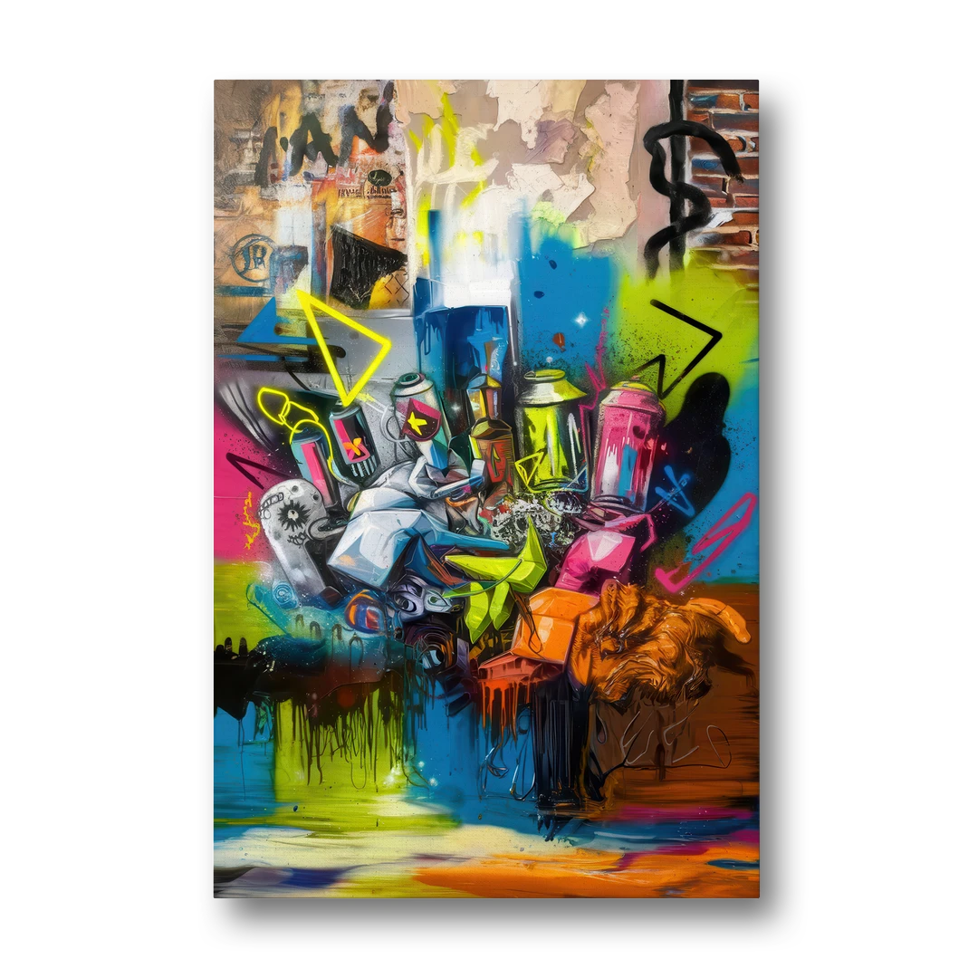 Austin Graffiti Street Style - Canvas Wall Art - Front