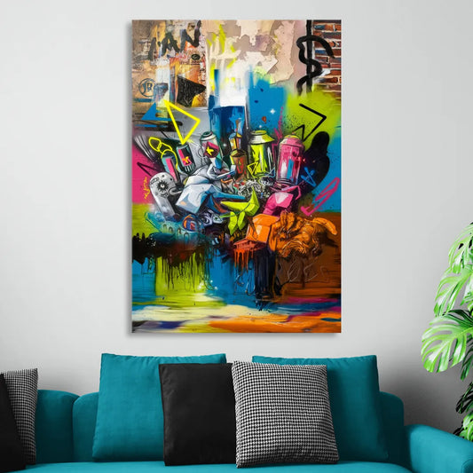 Austin Graffiti Street Style Living Room - Canvas Wall Art