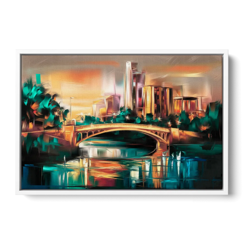 Austin Lamar Boulevard Magic Front - White Canvas Wall Art
