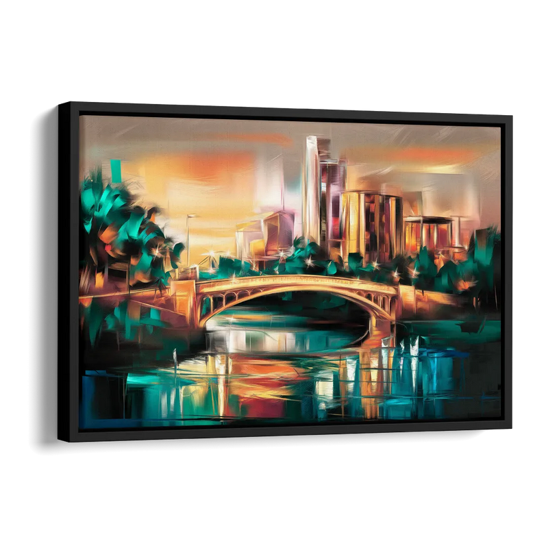 Austin Lamar Boulevard Magic Side - Black Canvas Wall Art
